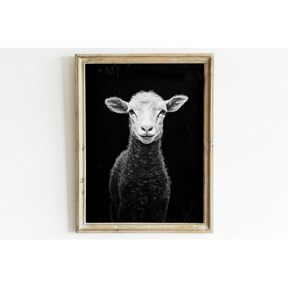 Lamb Art, Sheep Art Print, Vintage Animal Print, Farm Animal Wall Art, Farmhouse Home Decor, Vintage Country Style Painting, Art Wall Art, Modern Wall Decor, 8x12 UNFRAMED