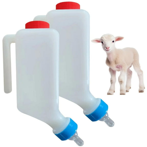 Lamb Baby Bottle 27 fl oz – Livestock Milk Feeder with Scale and Handle for Calf,Sheep,Goat Nursing,Durable Plastic Hanging Feeding Bottle 2PCS