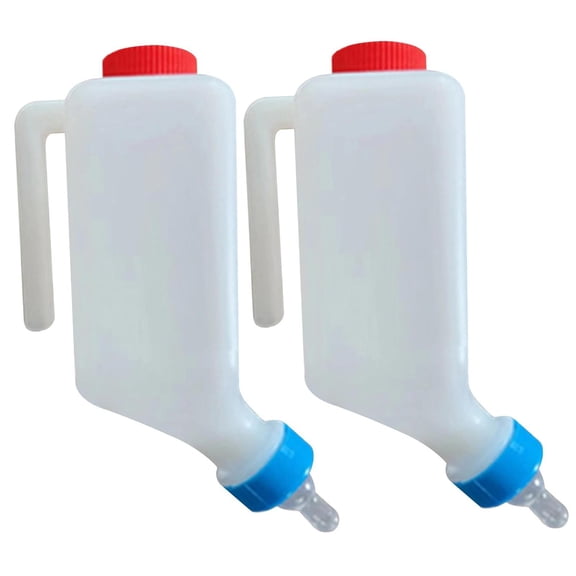 Lamb Baby Bottle 800ml (2 Pack) - Large Capacity Feeding Tool with Handle, Leakproof Design - for Newborn Lambs, Livestock Feeding, Farm Animal Care