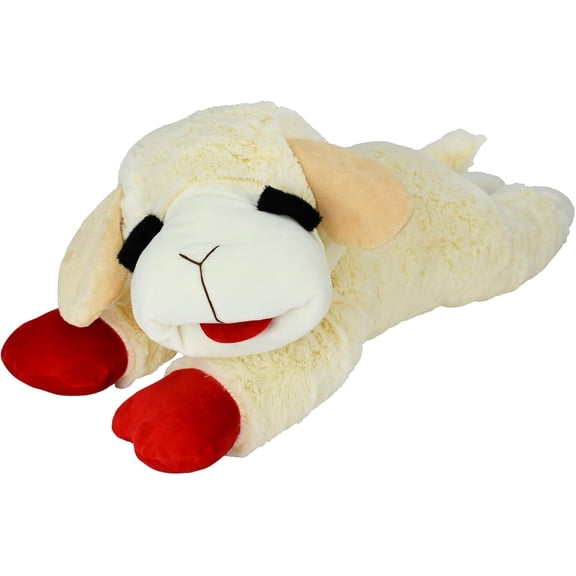 Lamb Chop Dog Plush Toy - Squeaky Toy for All Dogs - Extra Soft Plush - Stuffed Animal for Cuddling & Playing - Jumbo (24", Cream)