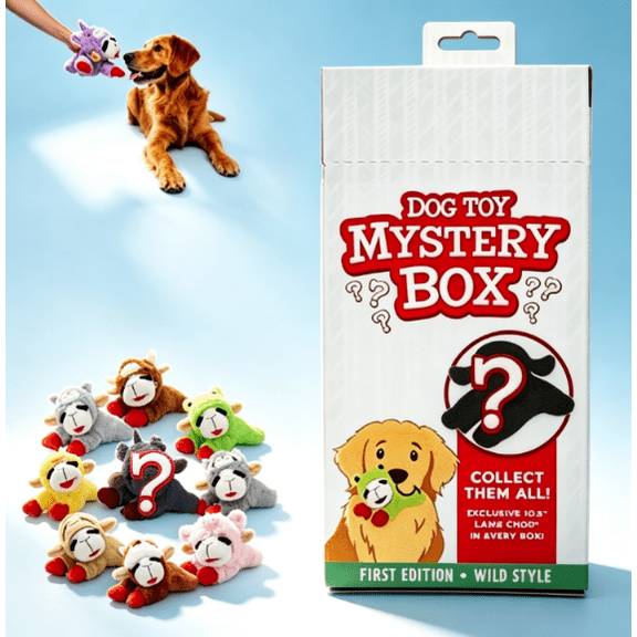 Lamb Chop Mystery Box Dog Interactive Plush Toy,Soft Plush Lamb Toy with Crinkle Sound and Catnip,Interactive Pet Toy for Cats & Small Dogs
