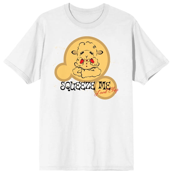 Lamb Chop Squeeze Me Adult White Crew Neck Short Sleeve T-shirt-6XL