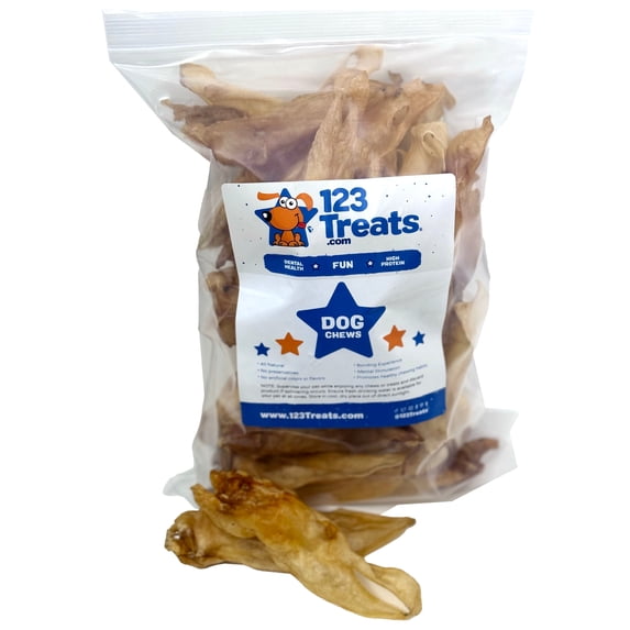 Lamb Ear Dog Chews (30 Count) From All Natural Free Range Lambs - Quality Single-Ingredient Healthy Dog Treats by 123 Treats