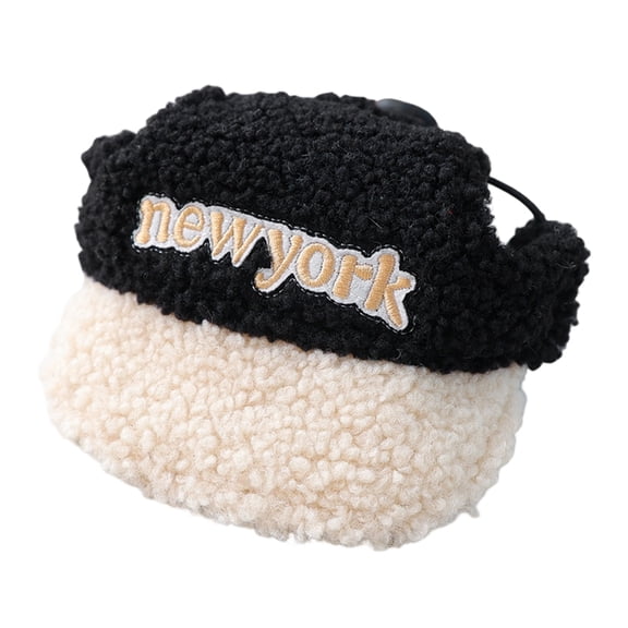 Lamb Fleece Warm Pet Hat Comfortable Baseball Hat Soft Breathable Pet Embroidery Headwear for Puppies Small Doggy Cats