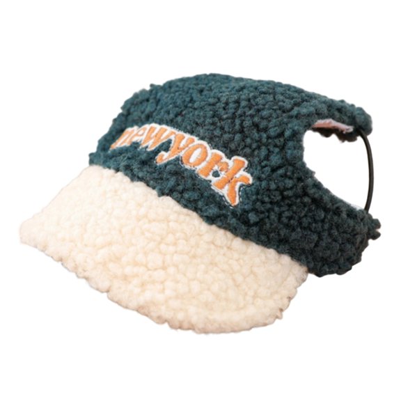 Lamb Fleece Warm Pet Hat Comfortable Baseball Hat Soft Breathable Pet Embroidery Headwear for Puppies Small Doggy Cats