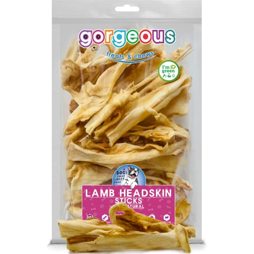 Lamb Head Skin Sticks All Natural Dog Chew High in Protein Aids