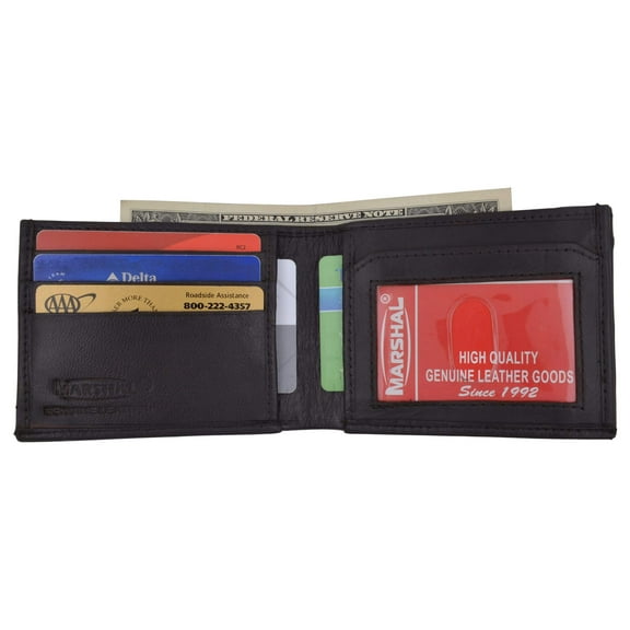 Lamb Leather Bifold ID Card Holder Bulk Bill Wallet 1144