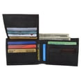 thumbnail image 1 of Lamb Leather Flap Up ID Card Holder W/Zippered Compartment Bifold Wallet 3053, 1 of 34