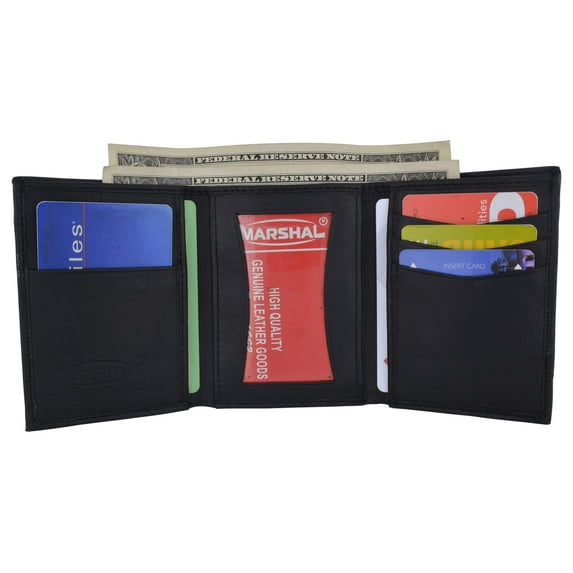 Lamb Leather Simple ID Trifold Wallet 5155