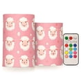thumbnail image 1 of Lamb Pattern Flameless LED Candle Set with Remote, Battery Operated Color Changing Pillar Candles, Set of 2, 1 of 7
