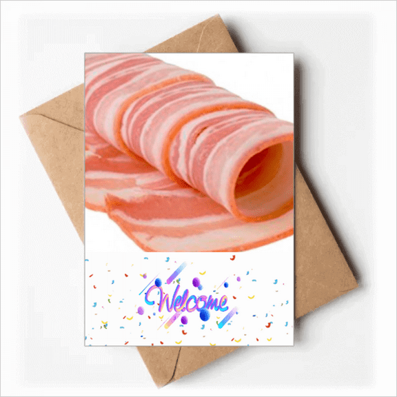 Lamb Roll Raw Meat Food Texture Welcome Back Greeting Cards Envelopes Blank