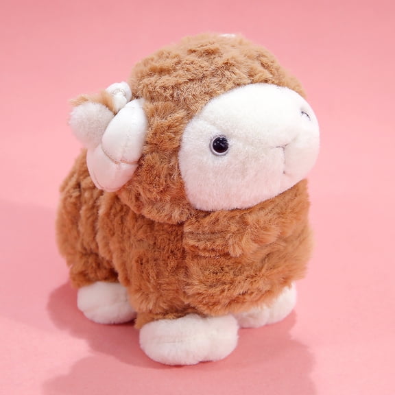 Sheep Stuffed Animal, Lamb Stuffed Animal, 10 In, Brown Fluffy Plush, Student Nursery Decor, 2026 Decorations, Valentine Stuffed Animal, Solid Tan, 1 Pc