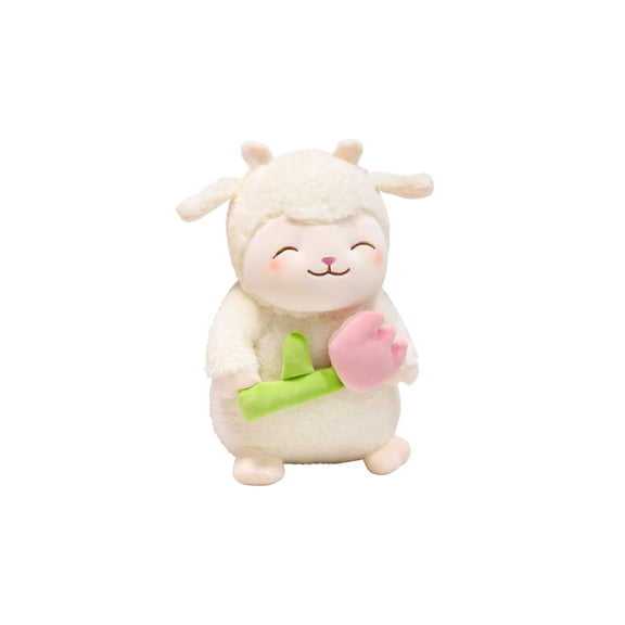 Lamb Stuffed Animal Sheep Stuffed Animal Soft Cuddly Lamb Plush with Tulip Accessory for Student Boys and Girls Nursery Decor Sleeping Comfort Small Stuffed Animal 1 Pack