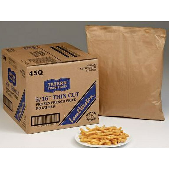 Lamb Weston Northwest Grown Microbrew Thin Regular Cut Potato Fry, 5 Pound - 6 per case.