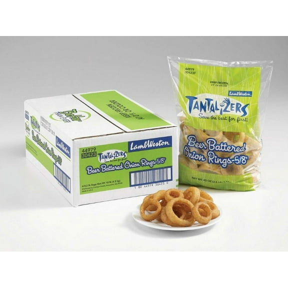 Lamb Weston Tantalizers Beer Battered Onion Ring - Appetizer, 2.5 Pound - 4 per case.