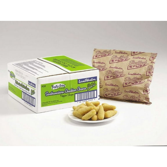 Lamb Weston Tantalizers Stuffed Spudz Pepper Southwestern Cheddar, 3 Pound - 6 per case.