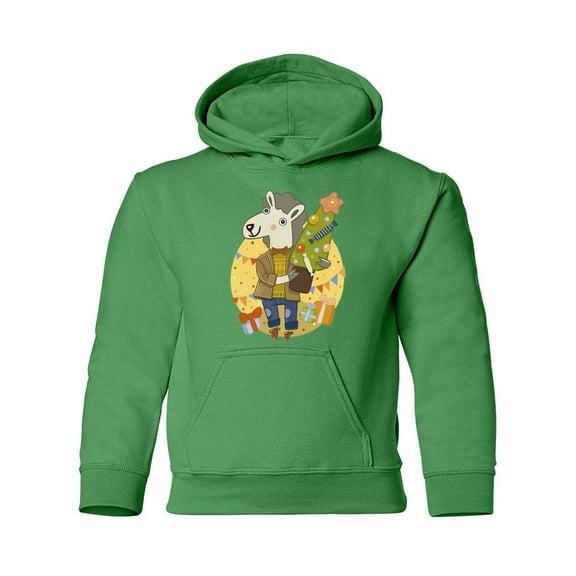 Lamb With A Christmas Tree Hoodie Juniors -Image by Shutterstock,  x-Large