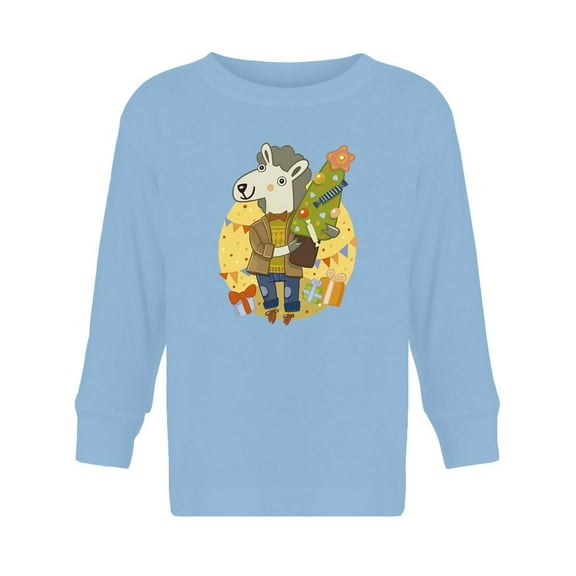 Lamb With A Christmas Tree Long Sleeve Toddler -Image by Shutterstock, 3 Toddler