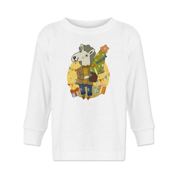 Lamb With A Christmas Tree Long Sleeve Toddler -Image by Shutterstock,  5 Toddler