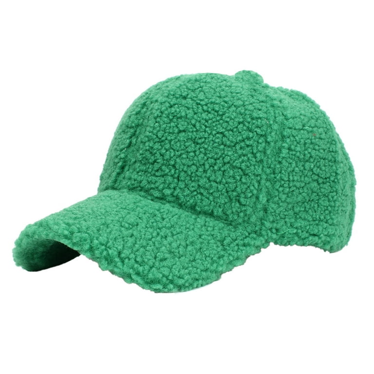 Lamb Wool Baseball Cap For Men Women Teddy Sports Hats Warm Winter Outdoor  Travel Gift Features: Baseball Caps Green