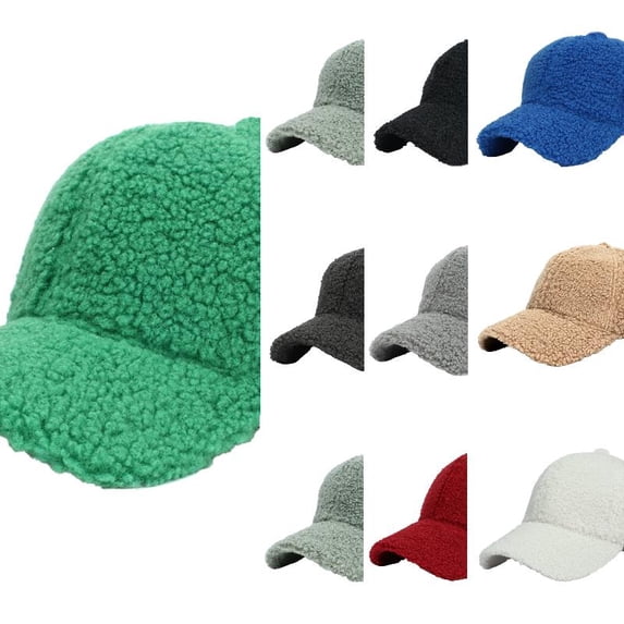 Lamb Wool Baseball Cap for Men Women Teddy Sports Hats Warm Winter Outdoor Travel Hats for Women Men Washed Baseball Hat Adjustable Cotton Sports Caps for Adults Outdoor Activities