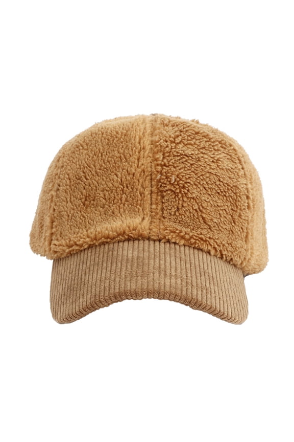 Lamb Wool Baseball Cap Unisex Fleece Warm Winter Outdoor Travel Hat