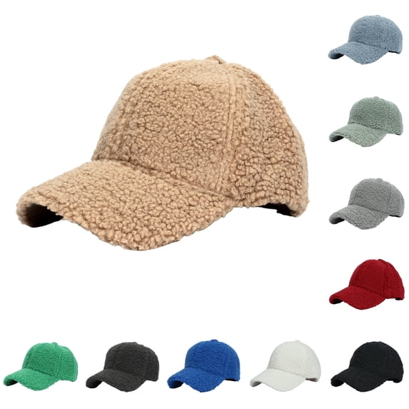 Lamb Wool Baseball Cap for Men Women Teddy Sports Hats Warm Winter Outdoor Travel Features: Kitchen Baseball Cap One Size