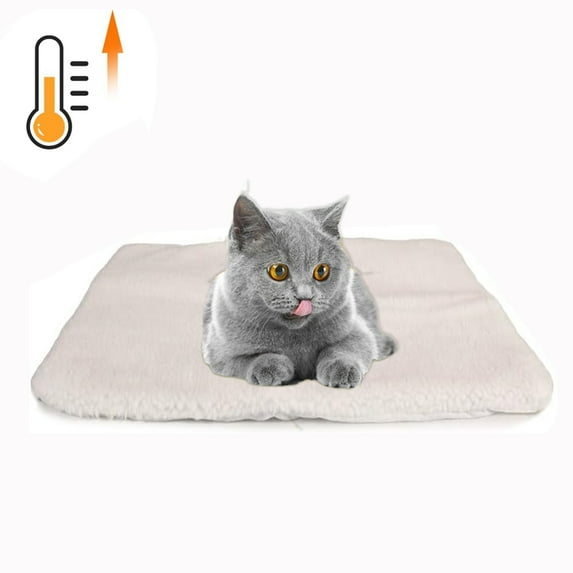 Lamb Wool Pet Self Heating Pad for Dogs Self Warming Pet Bed for Indoor Outdoor,Brown,18"x24"