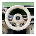 thumbnail image 1 of Lamb Wool Striped Steering Wheel Cover Winter Warm Anti-slip Grip Thermal Insulation Driving Comfort Car Accessory Universal Fit Easy Installation, 1 of 2