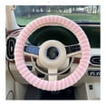 thumbnail image 1 of Lamb Wool Striped Steering Wheel Cover Winter Warm Anti-slip Grip Thermal Insulation Driving Comfort Car Accessory Universal Fit Easy Installation, 1 of 2