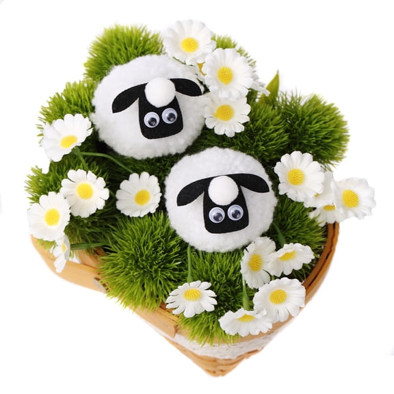 Lamb handmade home decorations Ornaments, sheep dandelion daisy basket of perfect knot, look at the decorations that can make you feel happy all day, suitable for a variety of holiday gifts