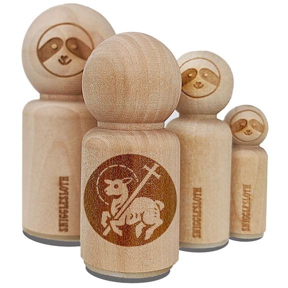 Lamb of God Christian Jesus Cross Rubber Stamp for Scrapbooking Crafting Stamping - Small 3/4 Inch