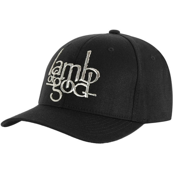 Lamb of God Men's Sonic Silver Logo Baseball Hat Adjustable Black