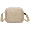 thumbnail image 1 of Lamb wool satchel 2023 new style solid color one-shoulder diagonal bag trendy small square bag, 1 of 6