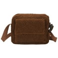 thumbnail image 1 of Lamb wool satchel 2023 new style solid color one-shoulder diagonal bag trendy small square bag, 1 of 6