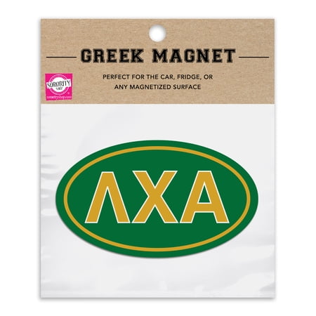 Lambda Chi Alpha Oval Fraternity Car Magnet Set of 2 - Removable, No Residue, All-Weather Magnets for Fraternity Guys and Student Drivers