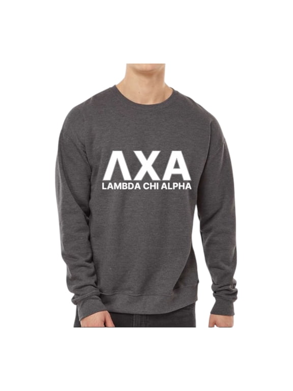 Lambda Chi Alpha Sweatshirt, Crewneck Sweatshirt with Varsity Greek Letters Design - Size Extra Large