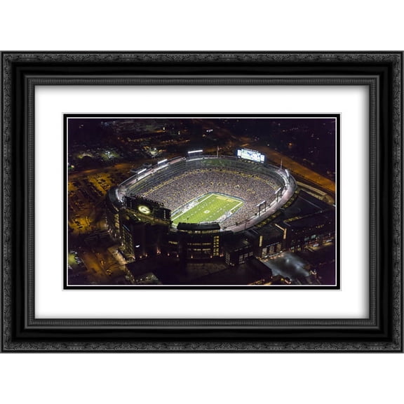 Lambeau Field 2x Matted 24x20 Black Ornate Framed Art Print from the Stadium Series