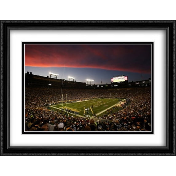 Lambeau Field 2x Matted 36x28 Large Black Ornate Framed Art Print from the Stadium Series