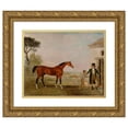thumbnail image 1 of Lambert Marshall 24x20 Gold Ornate Framed and Double Matted Museum Art Print Titled - ‘Sultan’ at the Marquess of Exeter's Stud, Burghley House (1826), 1 of 4
