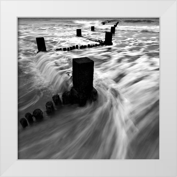 Lambert, Tom 20x20 White Modern Wood Framed Museum Art Print Titled - Sea Defences ll
