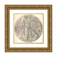 thumbnail image 1 of Lambert Van Noort 15x15 Gold Ornate Wood Frame and Double Matted Museum Art Print Titled - St. George and the Sorcerer of Dacian (1555), 1 of 4