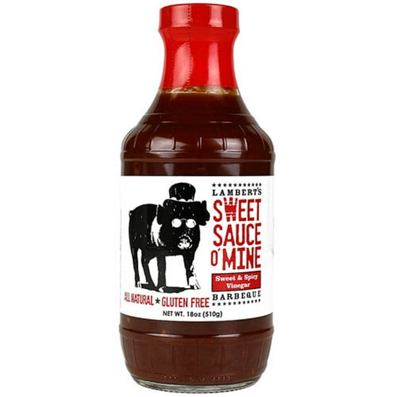 Lamberts Sweet Sauce O' Mine Sweet & Spicy Vinegar BBQ Sauce 18 Oz Award Winning