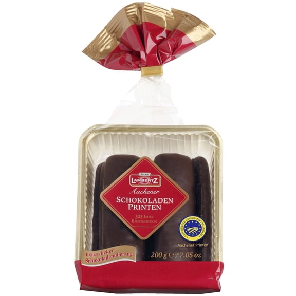 Lambertz Aachener Schokoladen Printen, Chocolate Covered German Gingerbread Cookies, 7.05 oz (200g)