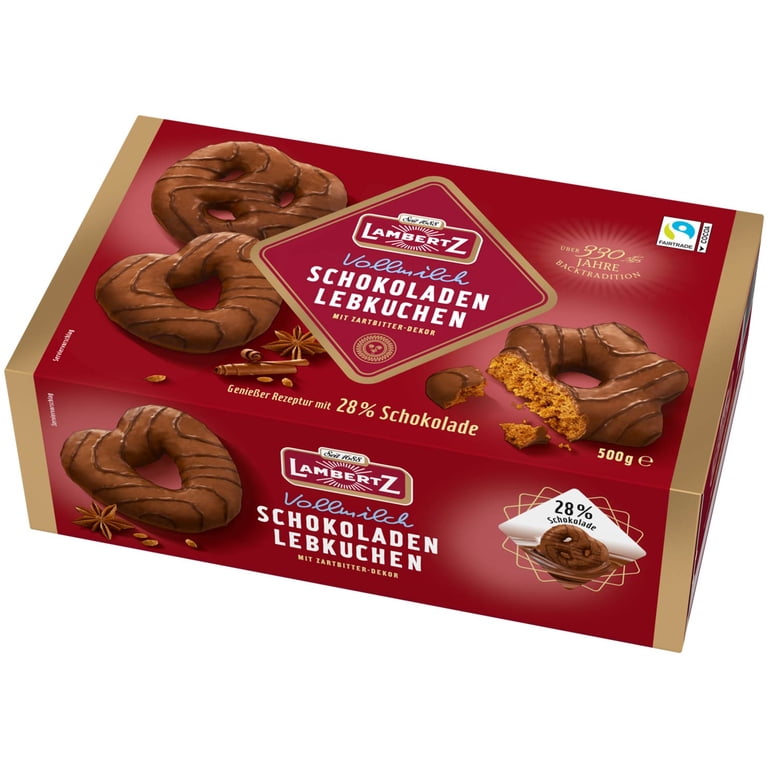 Lambertz Lebkuchen MILK chocolate gingerbread cookies 500g