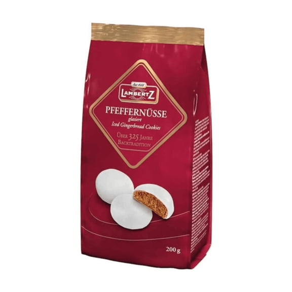 Lambertz Pfeffernusse Soft Gingerbread Cookies with Glaze 7.05 oz Holiday German Spiced Treat