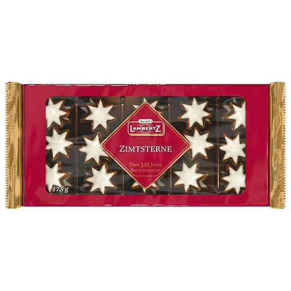 Lambertz "Zimtsterne" Cinnamon Star Gingerbread Cookies -- 6.1 oz (175g) MADE IN GERMANY