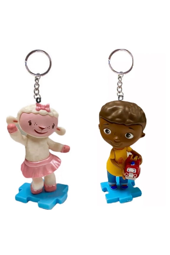Lambie Lamb & Donny Boy PVC Key Ring Keychain Figure Figurine Ornament Charm Doc