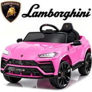 Lamborghini 12V Ride On Car for Kids, Electric Car with Remote Control, Music Player, Lights, Powered Ride On Toys for 3+ Years Olds Girls Boys