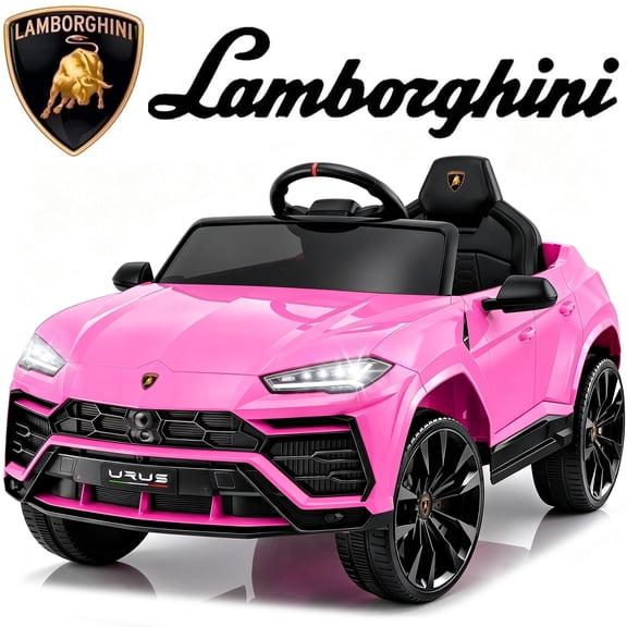 Lamborghini 12V Ride On Car for Kids, Electric Car with Remote Control, Music Player, Lights, Powered Ride On Toys for 3+ Years Olds Girls Boys